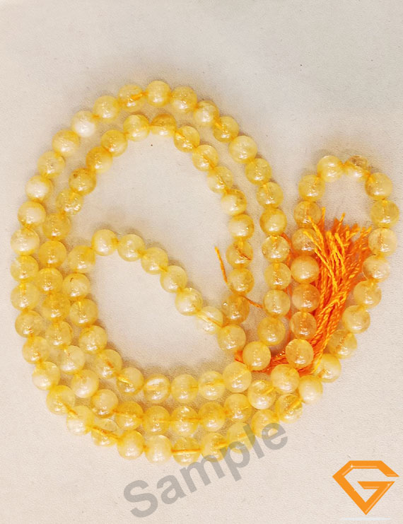 Natural Citrin Stone Mala 8mm